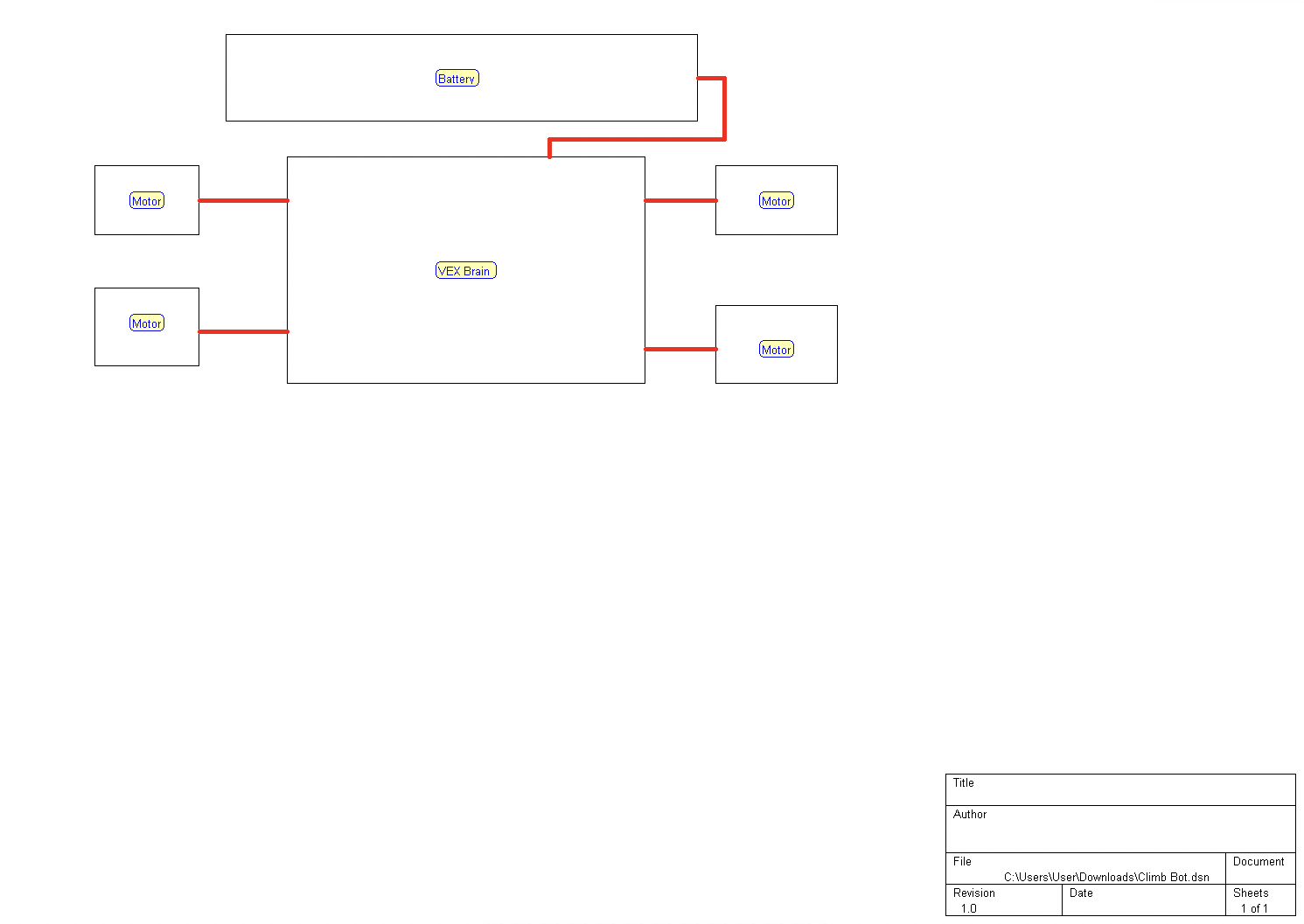 Schematic for VEXU High Stakes Climb Robot
