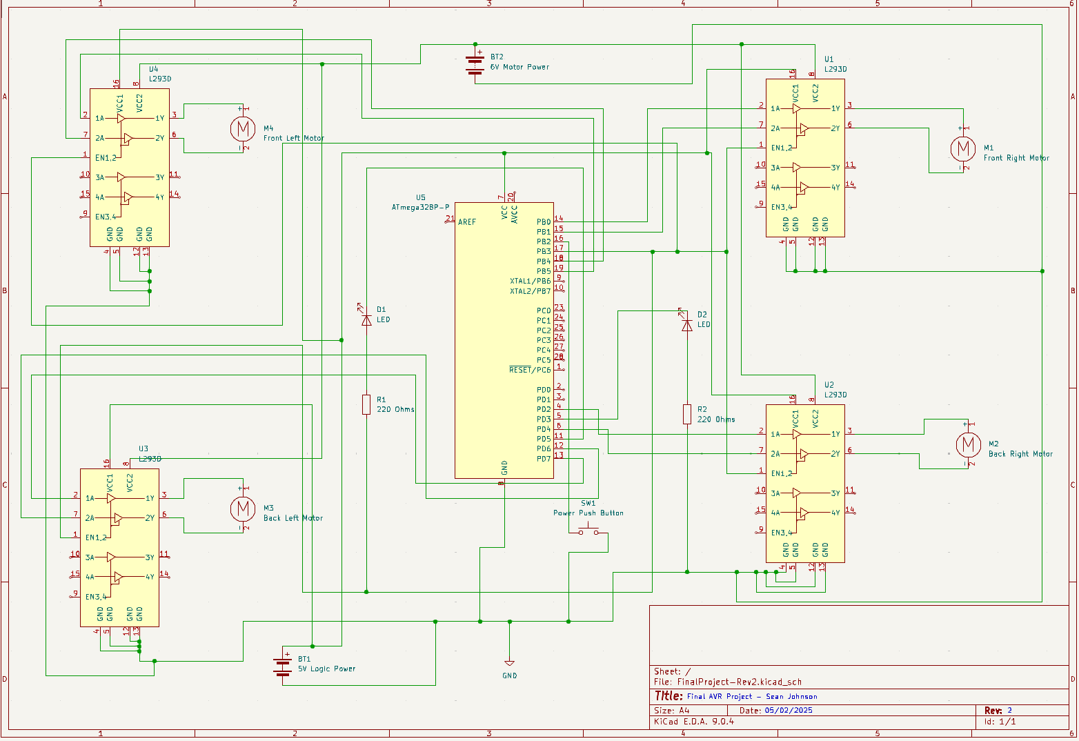 Schematic for Arduino Uno Skeleton RC Car